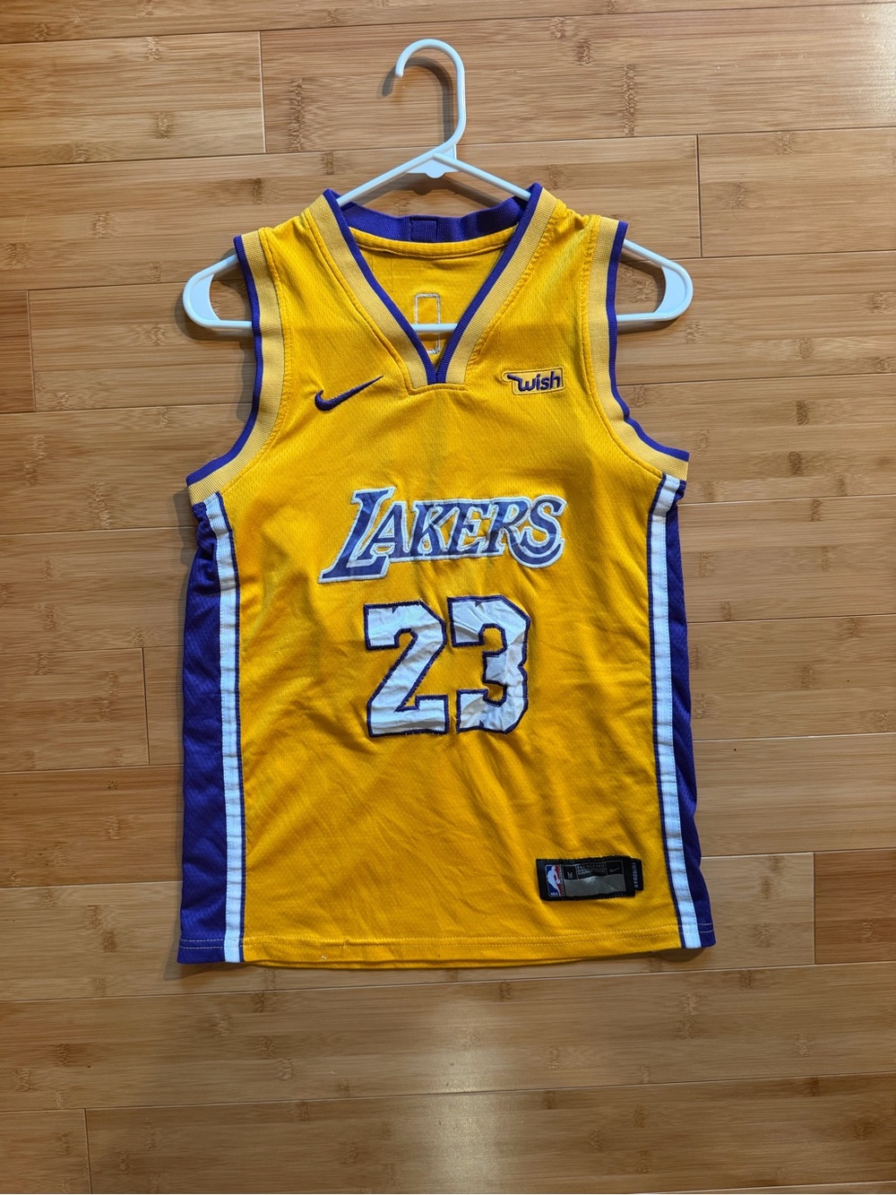 Nike LeBron James Lakers #23 Swingman Jersey - Youth Medium - Wish Logo - NBA